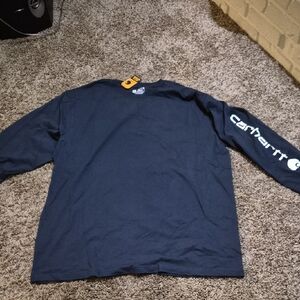 Carhartt Dark Blue Long Sleeve Tee with Logo